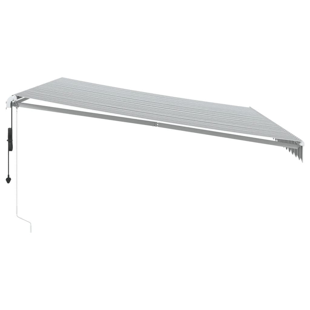 Tenda Sole Retrattile Automatica Antracite e Bianco 500x300 cm