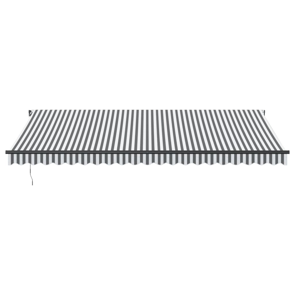 Tenda da Sole Retrattile Manuale Antracite e Bianco 500x300 cm
