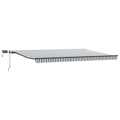 Tenda Retrattile Manuale con LED Antracite/ Bianco 500x300 cm