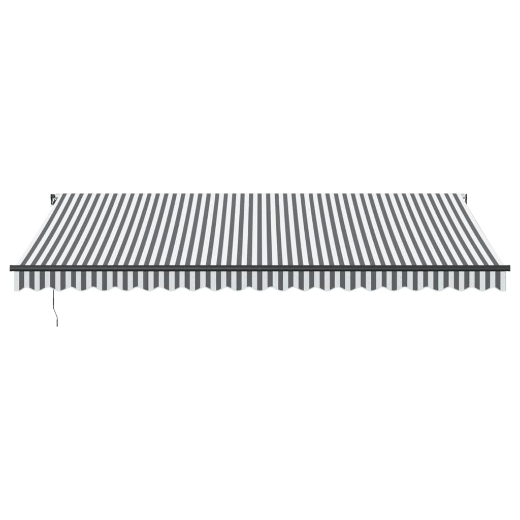 Tenda Retrattile Manuale con LED Antracite/ Bianco 500x300 cm