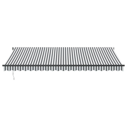 Tenda Retrattile Manuale con LED Antracite/ Bianco 500x300 cm