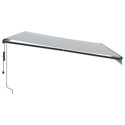 Tenda Sole Retrattile Automatica Antracite e Bianco 500x300 cm
