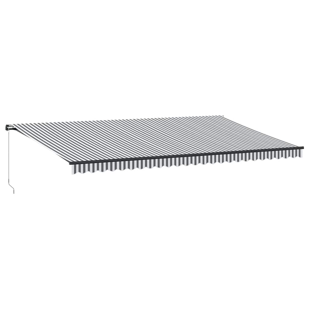 Tenda da Sole Retrattile Manuale Antracite e Bianco 600x300 cm