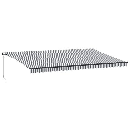 Tenda da Sole Retrattile Manuale Antracite e Bianco 600x300 cm