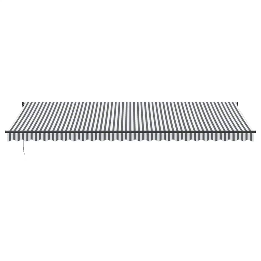 Tenda da Sole Retrattile Manuale Antracite e Bianco 600x300 cm