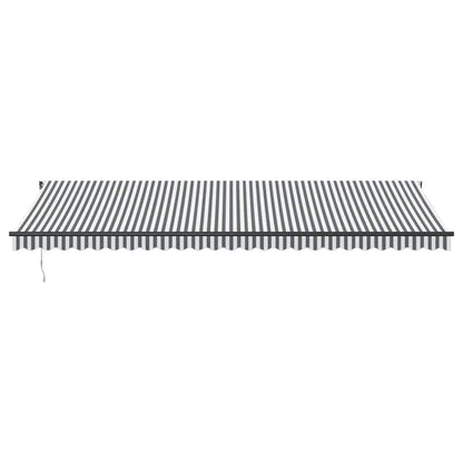 Tenda da Sole Retrattile Manuale Antracite e Bianco 600x300 cm