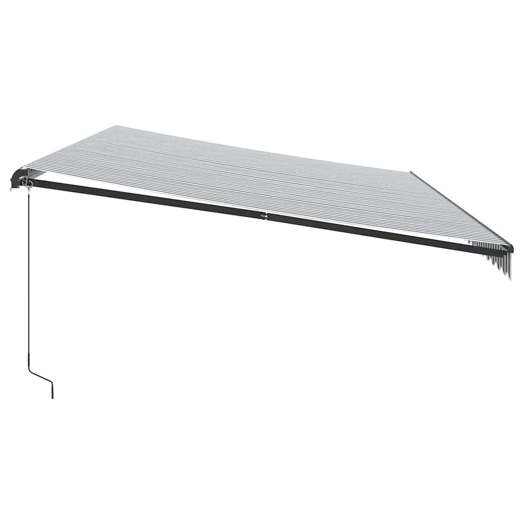 Tenda da Sole Retrattile Manuale Antracite e Bianco 600x300 cm