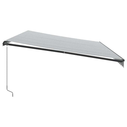 Tenda da Sole Retrattile Manuale Antracite e Bianco 600x300 cm