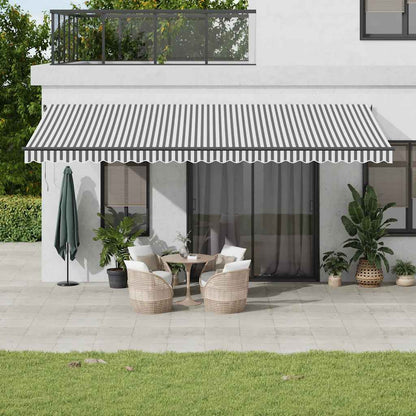 Tenda da Sole Retrattile Manuale Antracite e Bianco 600x300 cm