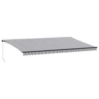 Tenda Retrattile Manuale con LED Antracite e Bianco 600x300 cm