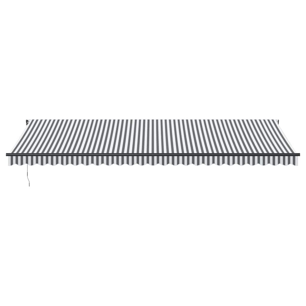 Tenda Retrattile Manuale con LED Antracite e Bianco 600x300 cm