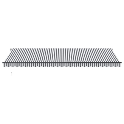 Tenda Retrattile Manuale con LED Antracite e Bianco 600x300 cm