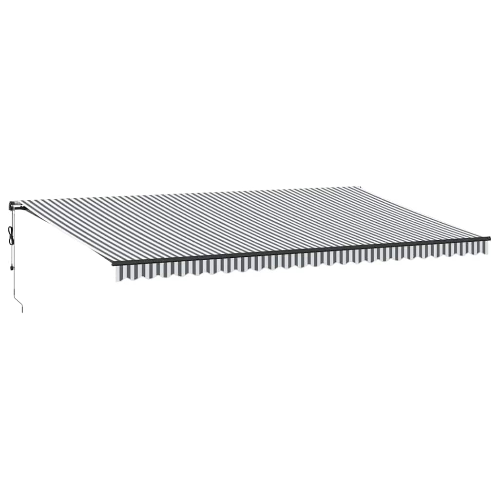 Tenda Retrattile Automatica Antracite e Bianco 600x300 cm