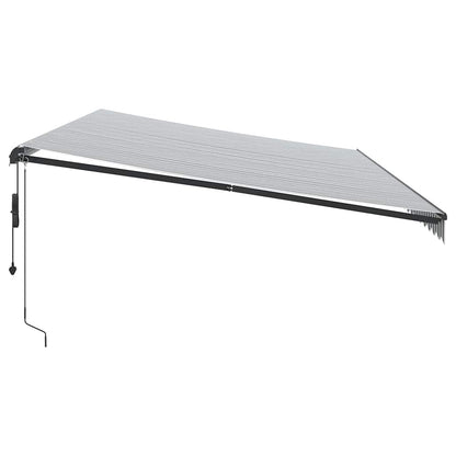 Tenda Retrattile Automatica Antracite e Bianco 600x300 cm