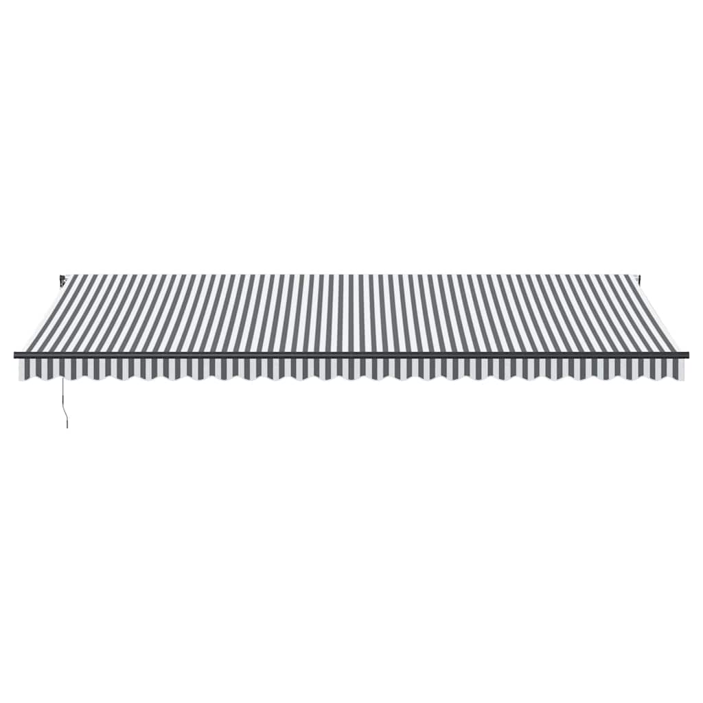 Tenda Retrattile Automatica LED Antracite e Bianco 600x300 cm