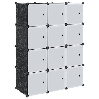 Organizzatore Portaoggetti con 12 Cubi e Aste per Appendere PP