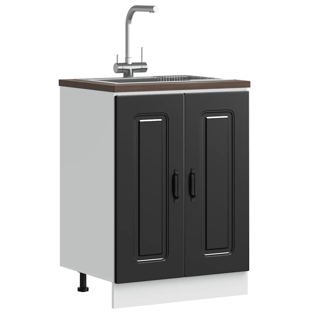 Mobile base lavello Kalmar Nero 60x46x81,5 cm in Truciolato