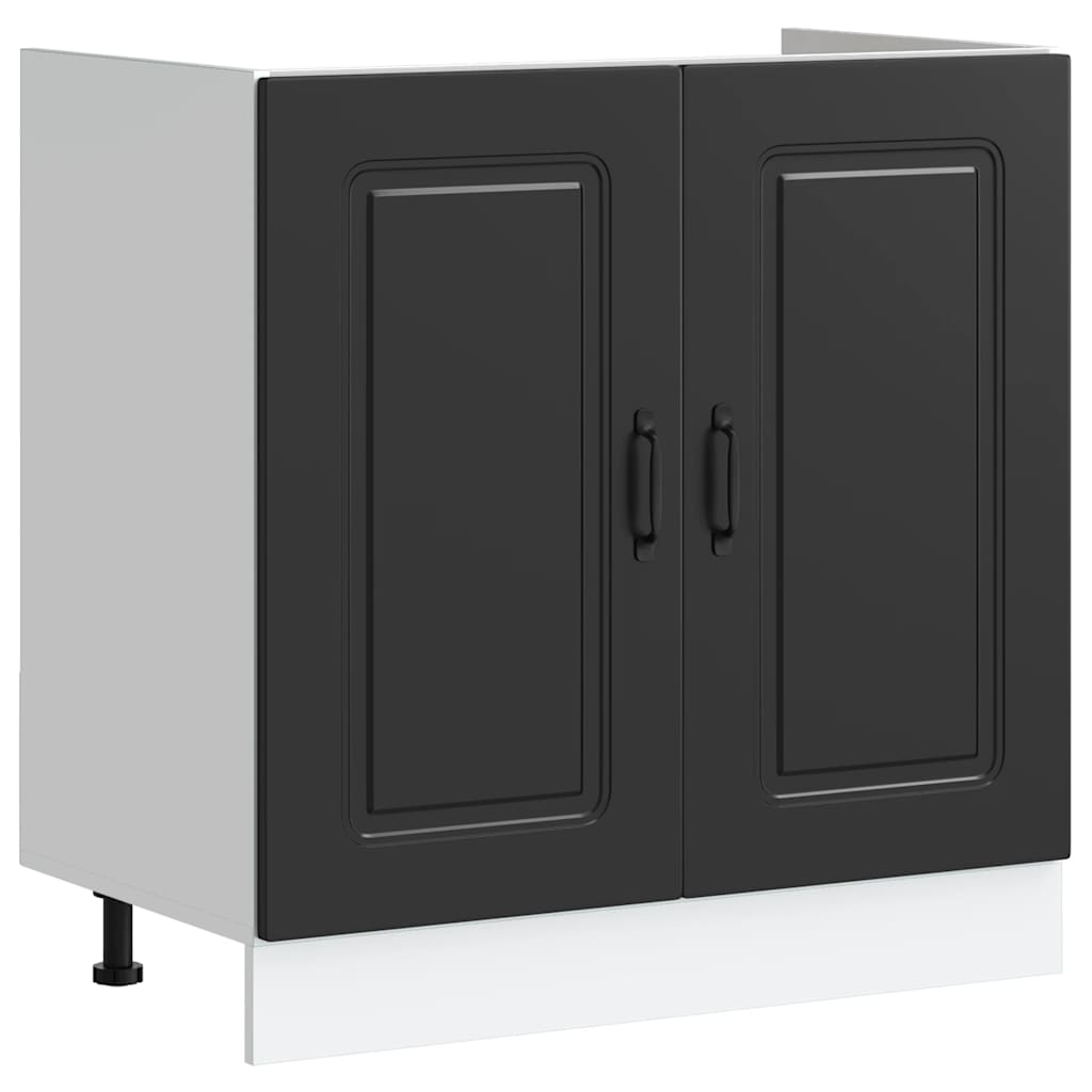 Mobile base lavello Kalmar Nero 80x46x81,5 cm in Truciolato