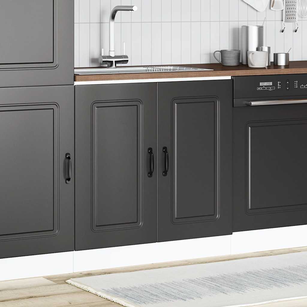Mobile base lavello Kalmar Nero 80x46x81,5 cm in Truciolato