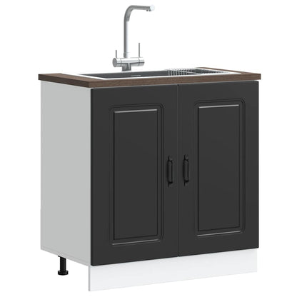 Mobile base lavello Kalmar Nero 80x46x81,5 cm in Truciolato