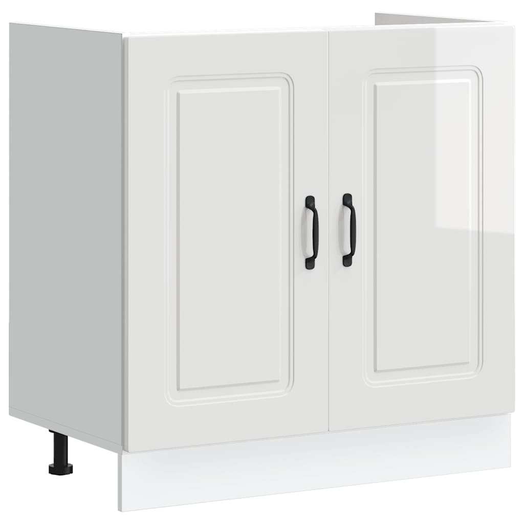 Mobile base lavello Kalmar Bianco Lucido 80x46x81,5 cm