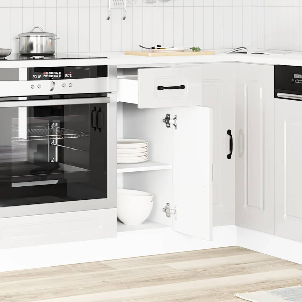 Base da Cucina Kalmar Bianco Lucido in Legno Multistrato