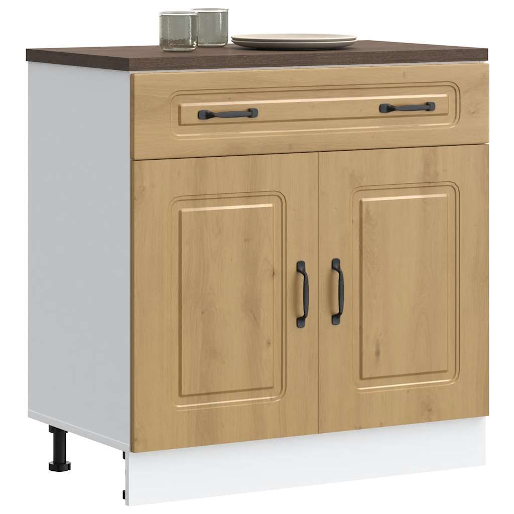 Base da Cucina Kalmar Rovere Artigianale in Legno Multistrato