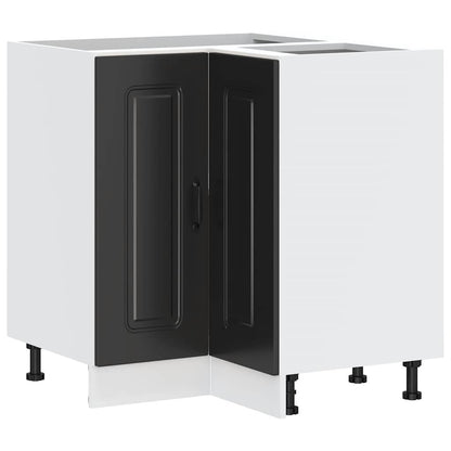 Mobile Base ad Angolo Cucina Kalmar Nero in Legno Multistrato
