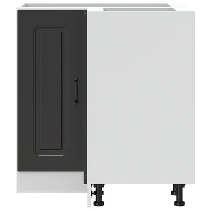 Mobile Base ad Angolo Cucina Kalmar Nero in Legno Multistrato