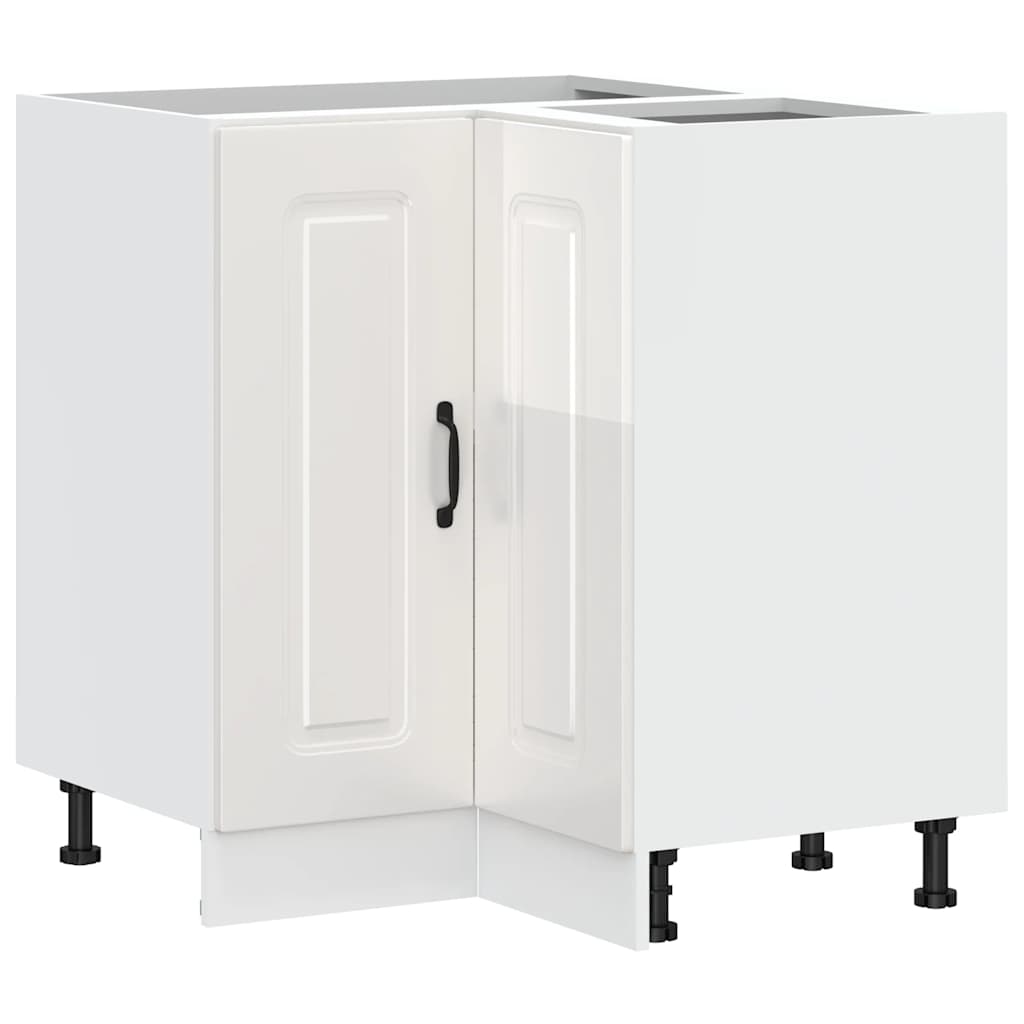 Mobile Base ad Angolo Cucina Kalmar Bianco Lucido in Truciolato