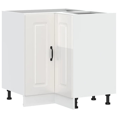 Mobile Base ad Angolo Cucina Kalmar Bianco Lucido in Truciolato