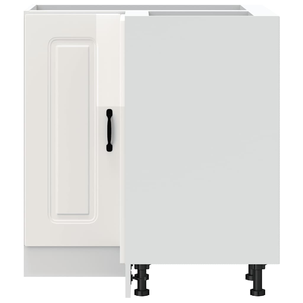 Mobile Base ad Angolo Cucina Kalmar Bianco Lucido in Truciolato