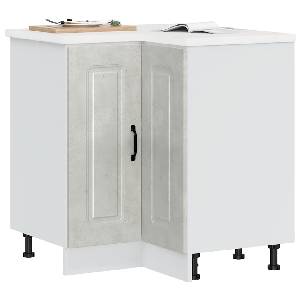 Mobile Base ad Angolo Cucina Kalmar Grigio Cemento Truciolato