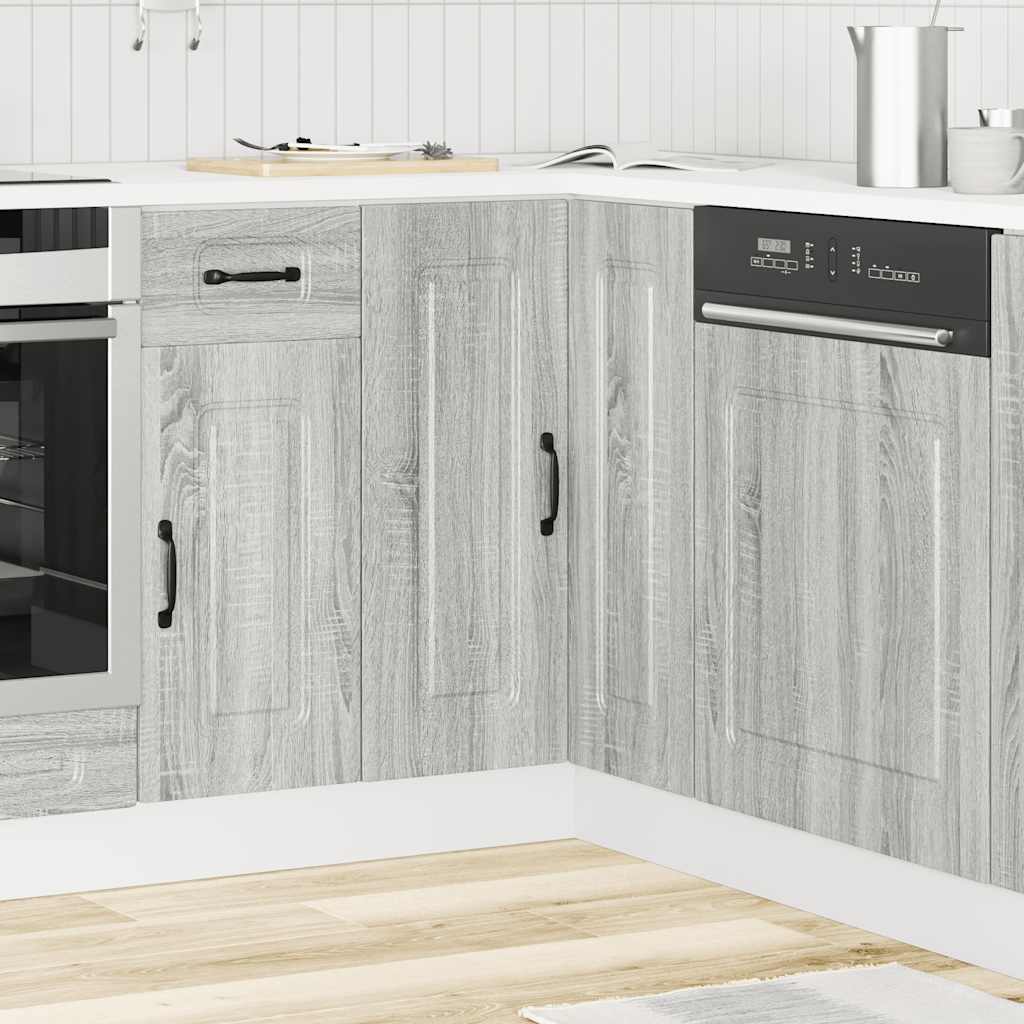 Mobile Base ad Angolo Cucina Kalmar Grigio Sonoma in Truciolato