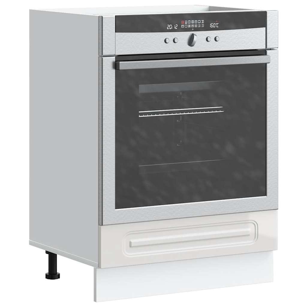 Armadio per Forno Kalmar Bianco Lucido in Legno Multistrato