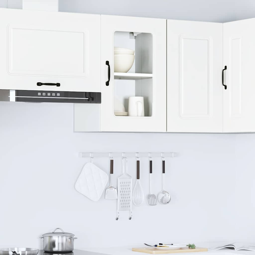 Pensile da Cucina con Porta in Vetro Kalmar Bianco Truciolato