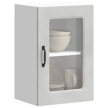 Pensile da Cucina con Porta in Vetro Kalmar Grigio Cemento