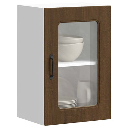 Pensile da Cucina con Porta in Vetro Kalmar Rovere Marrone