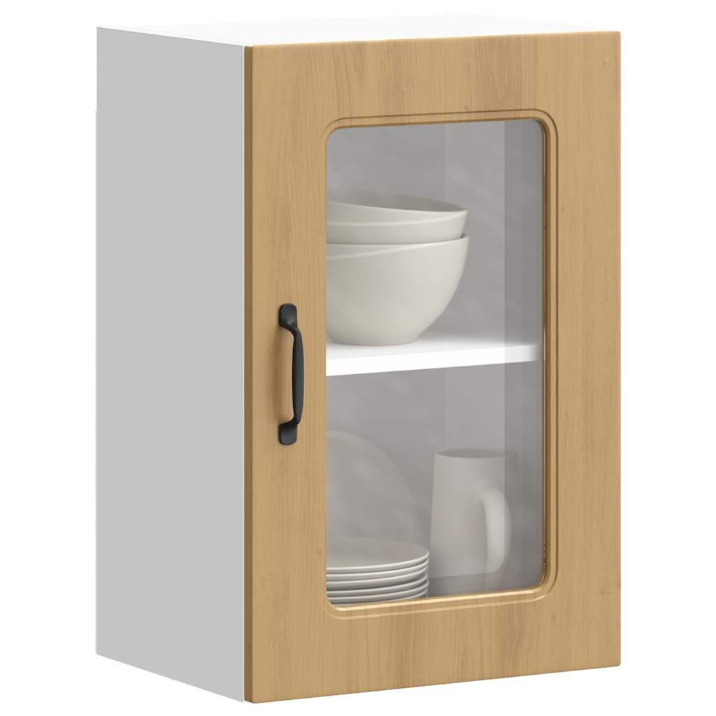 Pensile da Cucina con Porta in Vetro Kalmar Rovere Artigianale