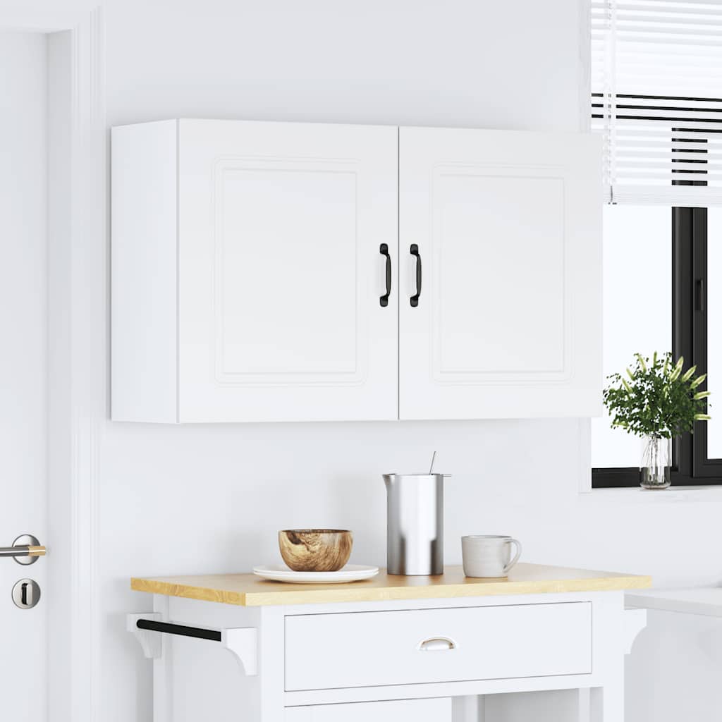 Pensili da Cucina 2 pz Kalmar Bianco in Legno Multistrato