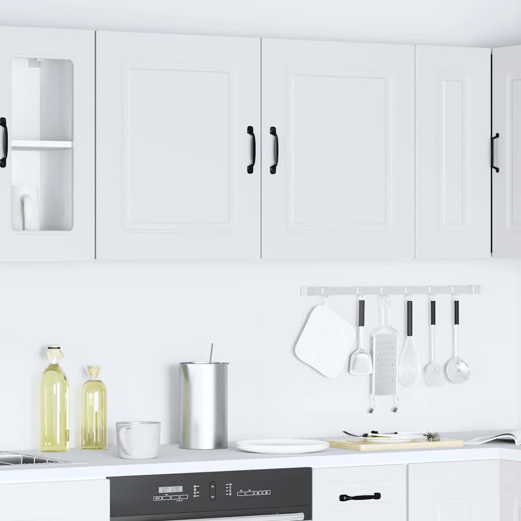 Pensili da Cucina 2 pz Kalmar Bianco in Legno Multistrato