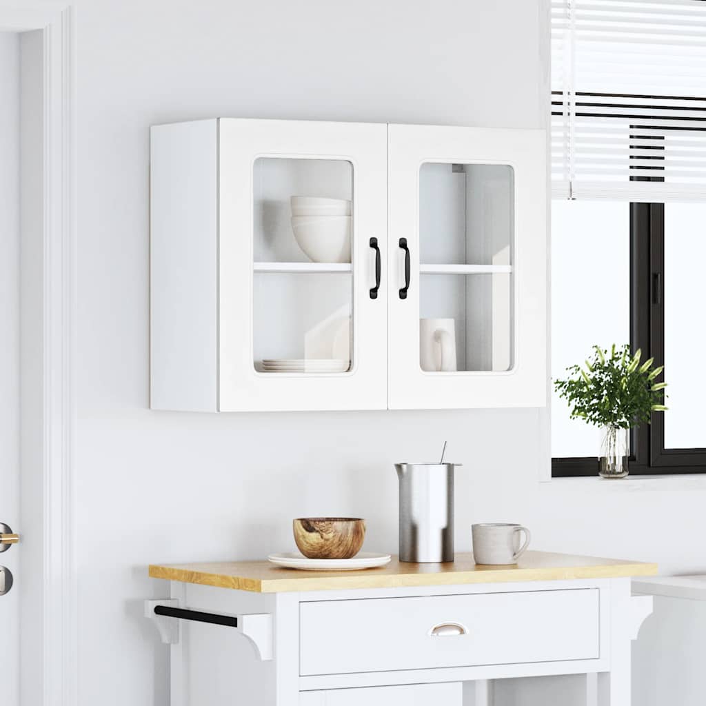 Pensile da Cucina con Porta in Vetro Kalmar Bianco Truciolato