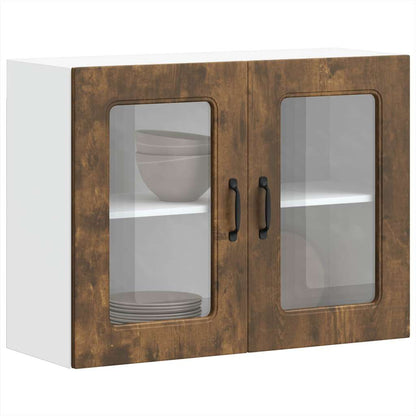 Pensile da Cucina con Porta in Vetro Kalmar Rovere Fumo