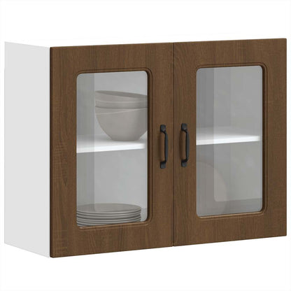 Pensile da Cucina con Porta in Vetro Kalmar Rovere Marrone