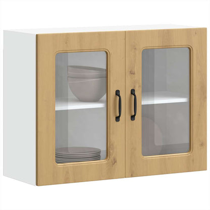 Pensile da Cucina con Porta in Vetro Kalmar Rovere Artigianale
