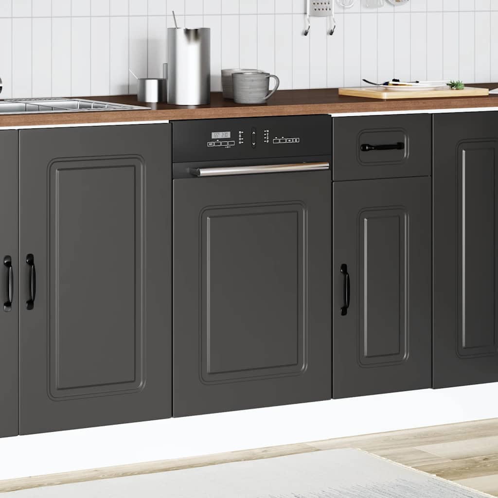 Pannello Lavastoviglie Kalmar Nero 45x1,5x67 cm in Truciolato