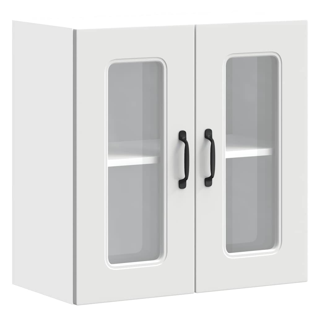 Pensile da Cucina con Porta in Vetro Kalmar Bianco Truciolato
