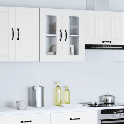 Pensile da Cucina con Porta in Vetro Kalmar Bianco Truciolato