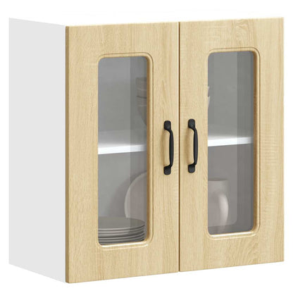 Pensile da Cucina con Porta in Vetro Kalmar Rovere Sonoma