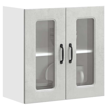 Pensile da Cucina con Porta in Vetro Kalmar Grigio Cemento